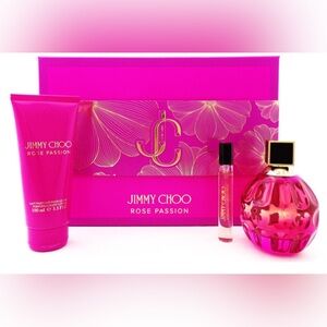 Jimmy Choo 3 Piece Rose Passion Gift Set New In Box